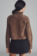 Load image into Gallery viewer, Black Coffee Real Suede Cropped Blazer