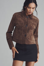 Load image into Gallery viewer, Black Coffee Real Suede Cropped Blazer