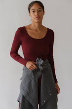 Load image into Gallery viewer, The Rib Scoop Long Sleeve - Oxblood