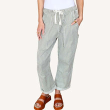 Load image into Gallery viewer, Family Cargo Pant - Moss Stripe Organic