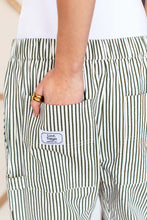Load image into Gallery viewer, Family Cargo Pant - Moss Stripe Organic