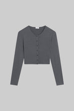 Load image into Gallery viewer, Lauren Crop Cardigan II - Charcoal