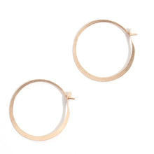 Load image into Gallery viewer, Large Forged Round Hoops 14k
