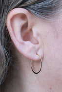 Large Forged Round Hoops 14k