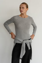 Load image into Gallery viewer, The Pointelle Long Sleeve - Heather Grey