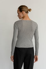 Load image into Gallery viewer, The Pointelle Long Sleeve - Heather Grey