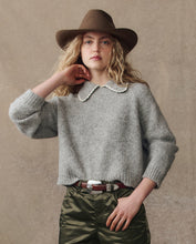 Load image into Gallery viewer, The Crochet Collar Pullover - Heather Grey