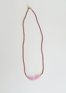 Brown seed, Pink topaz & GV Necklace