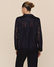 Load image into Gallery viewer, Lace Contrast Button Down - Midnight Sky