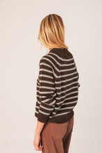 Load image into Gallery viewer, Bicolor Striped Sweater - Chocolate