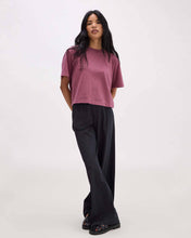 Load image into Gallery viewer, Relaxed Crop Tee - Burgundy
