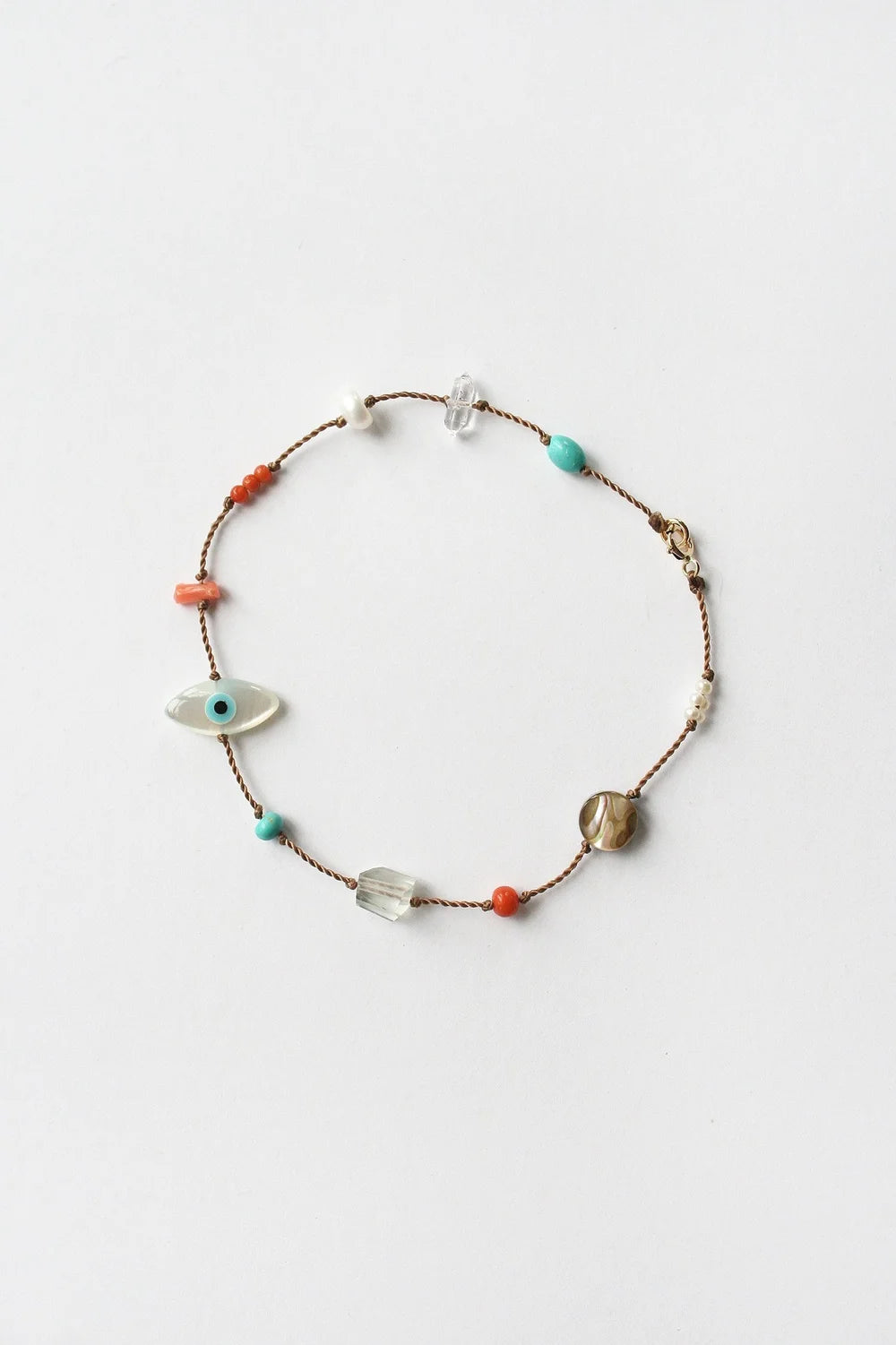 Evil Eye Bracelet 6.5" - Shell