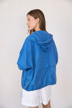 Load image into Gallery viewer, Linen Hooded Jacket - Blue
