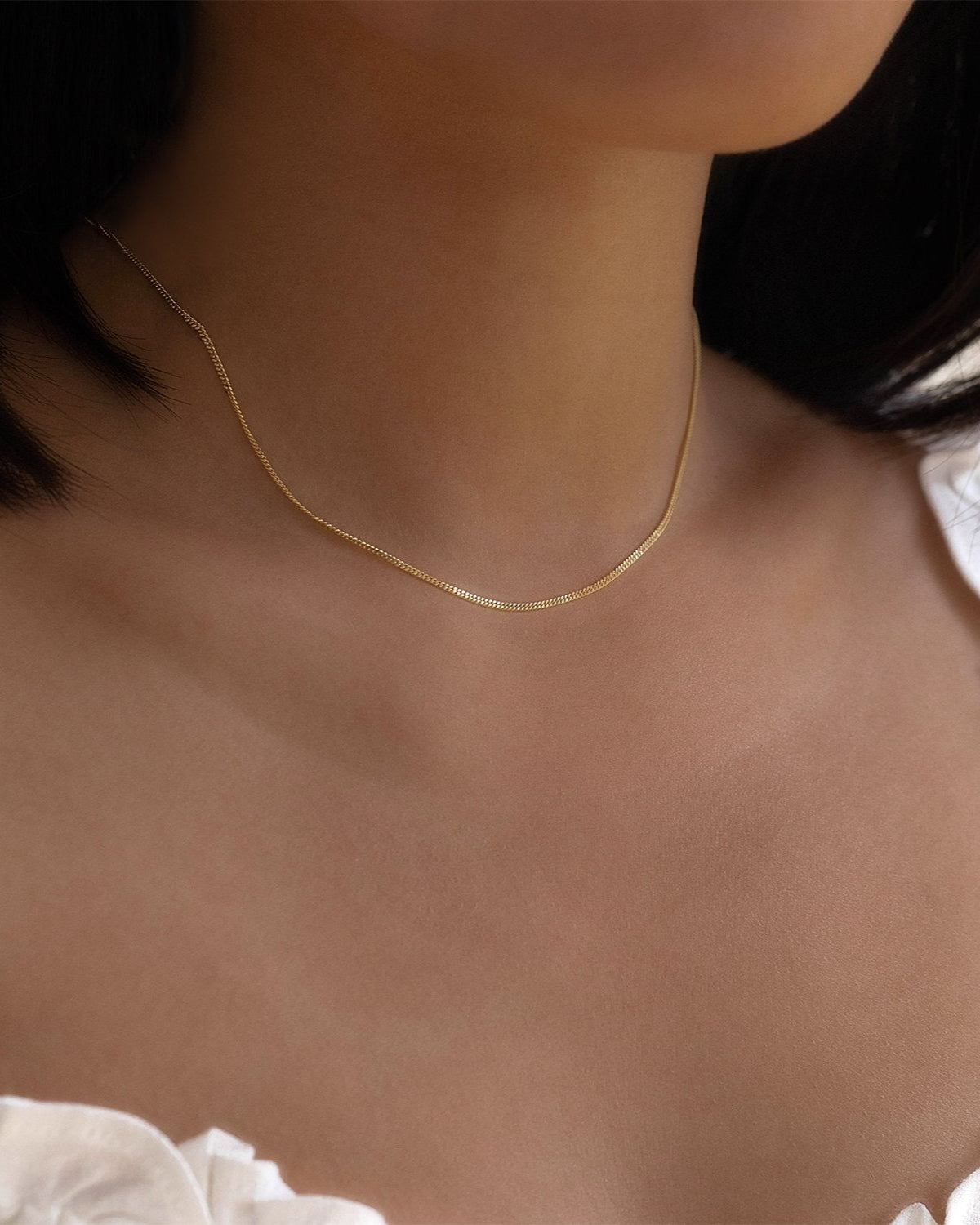 curb chain spark necklace 10k gold, 16"