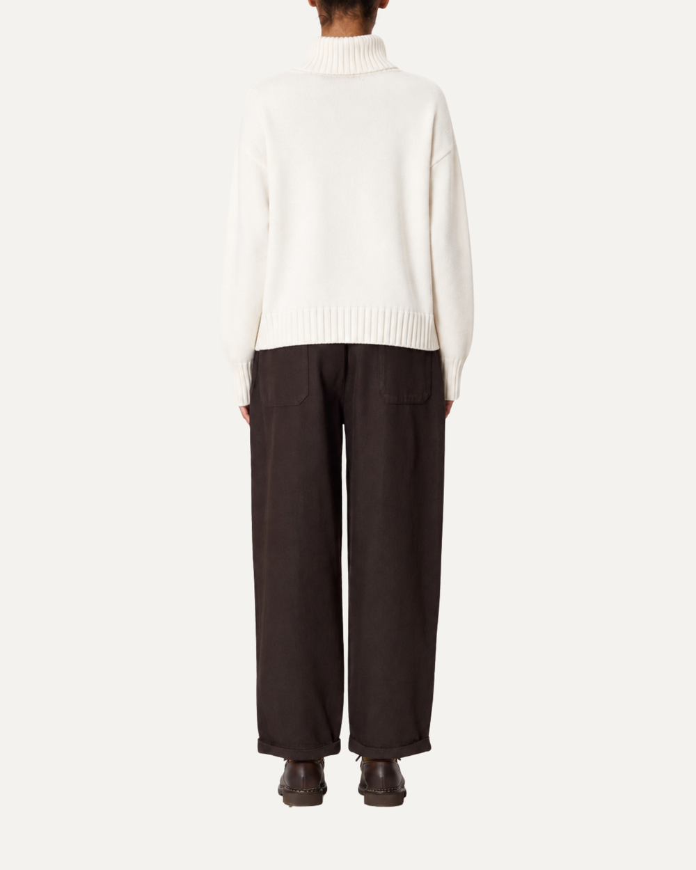 Fiore Mock Neck Sweater in Winter White