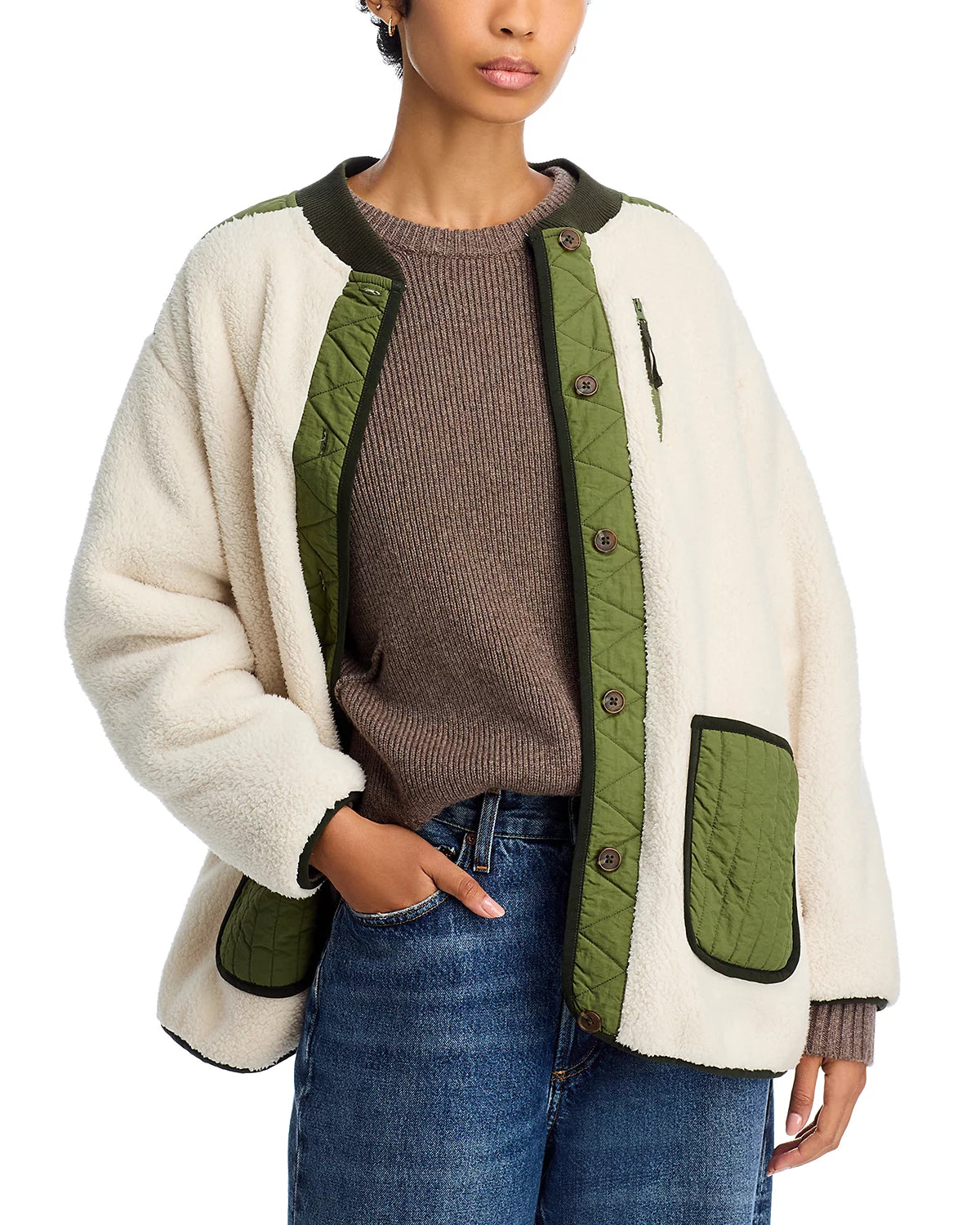 The Plush Tundra Jacket - Cream & Army