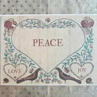 Peace Love Joy Folk Certificate Holiday Card