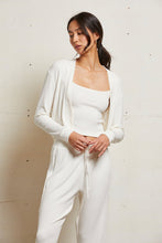 Load image into Gallery viewer, Kelsey 2x1 Sweater Rib Long Sleeve Cardigan - Sugar
