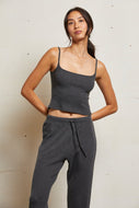 Sophie 2x1 Sweater Rib Cami - Charcoal