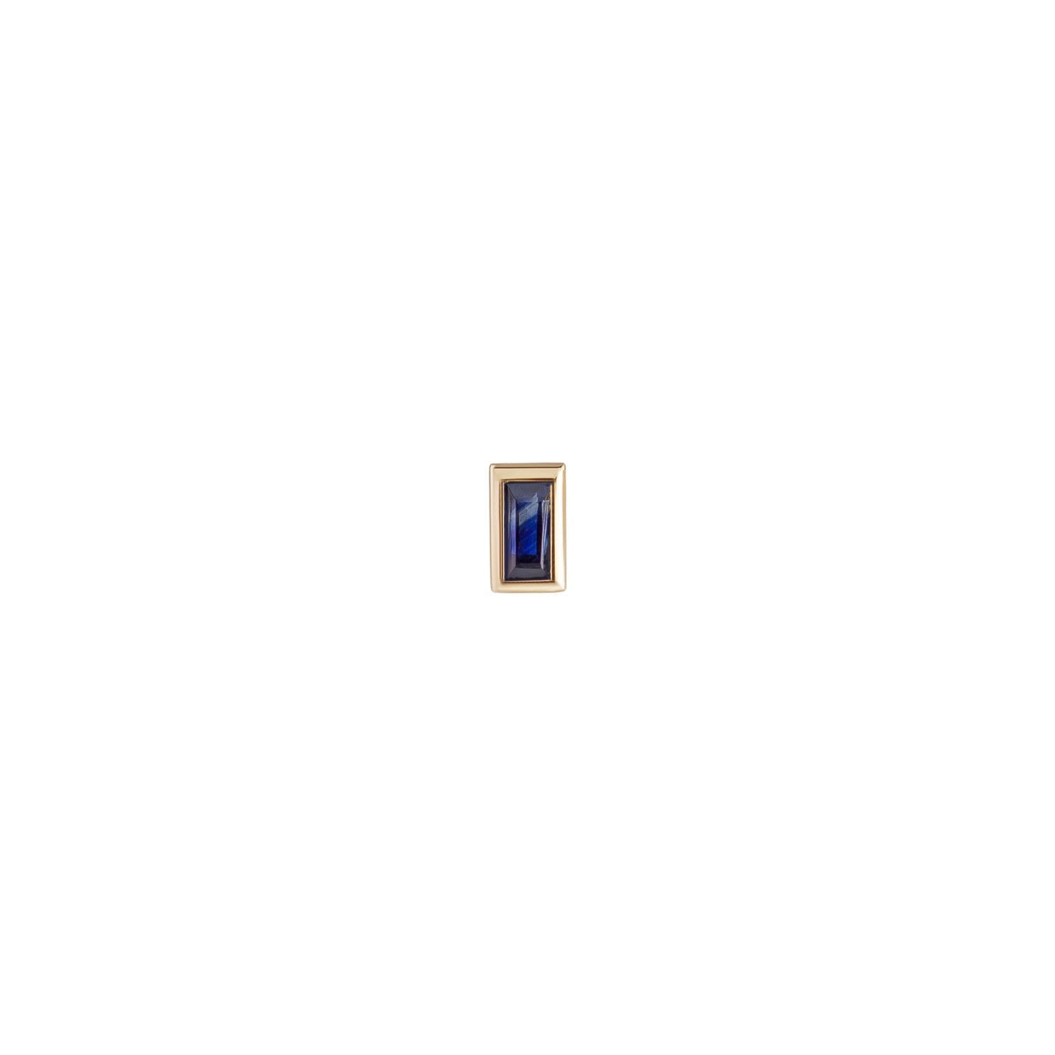 9ct YG Mini Bezel  Baguette Stud