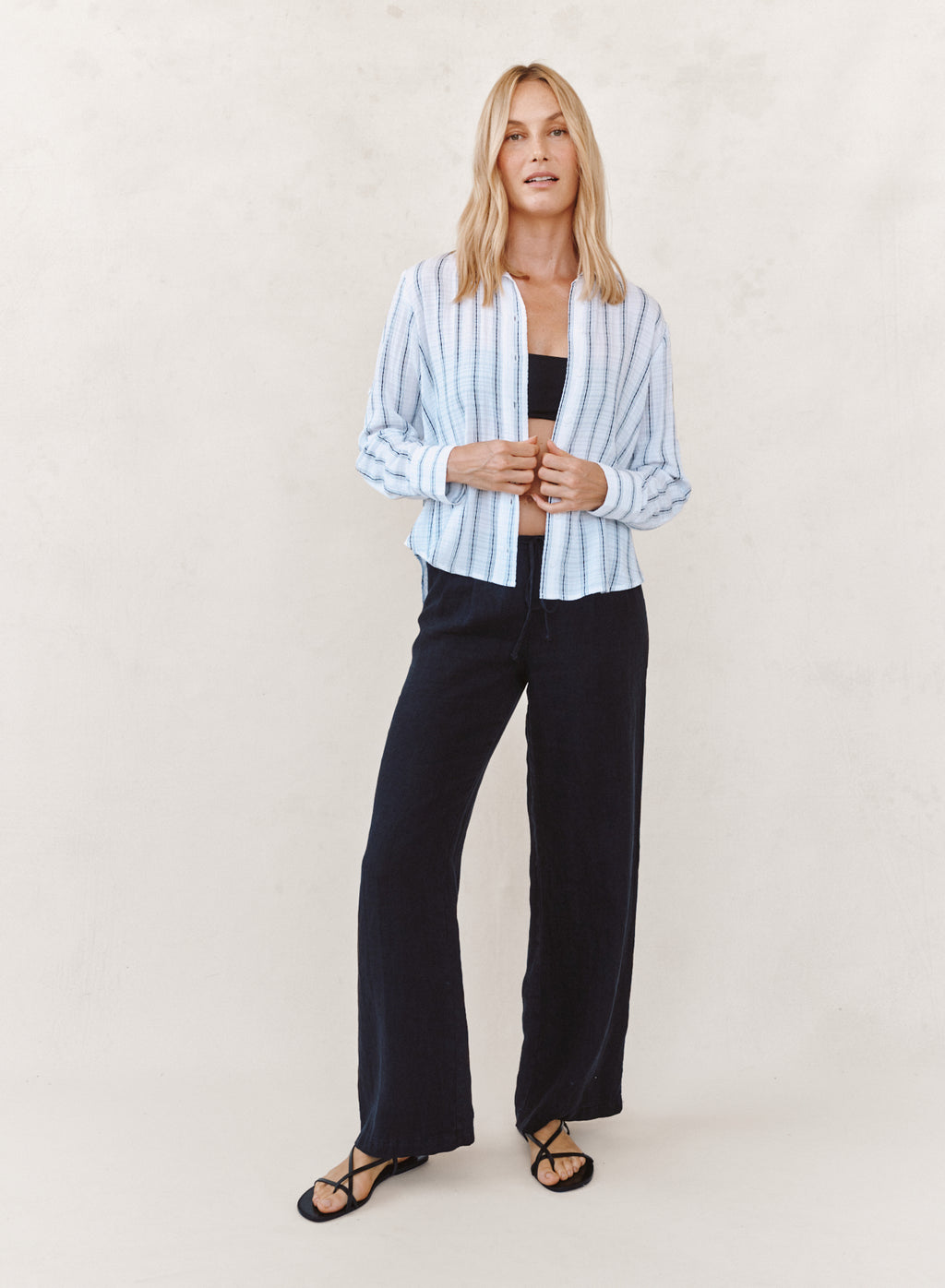 Clean Split Back Button Down Shirt