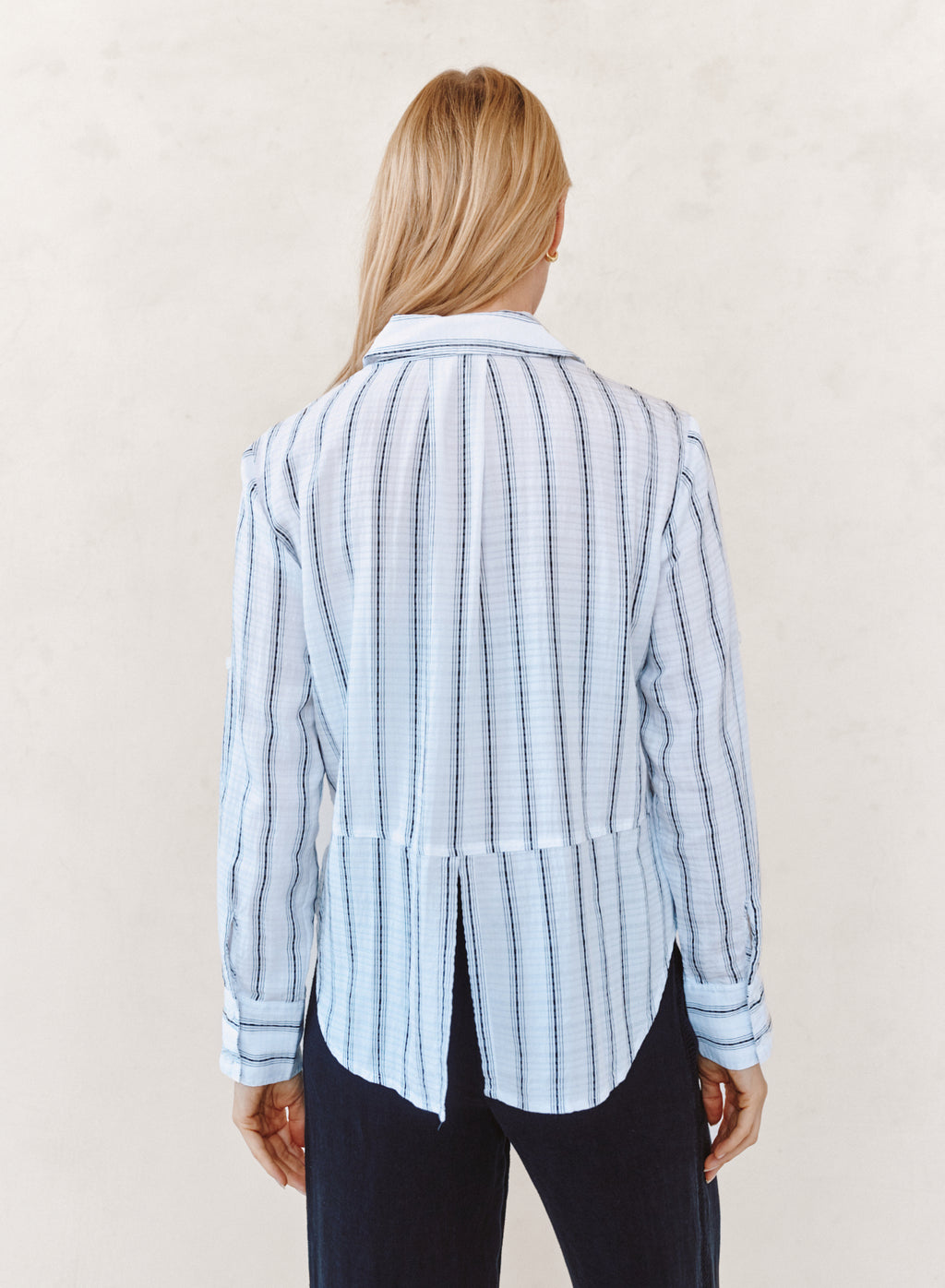Clean Split Back Button Down Shirt