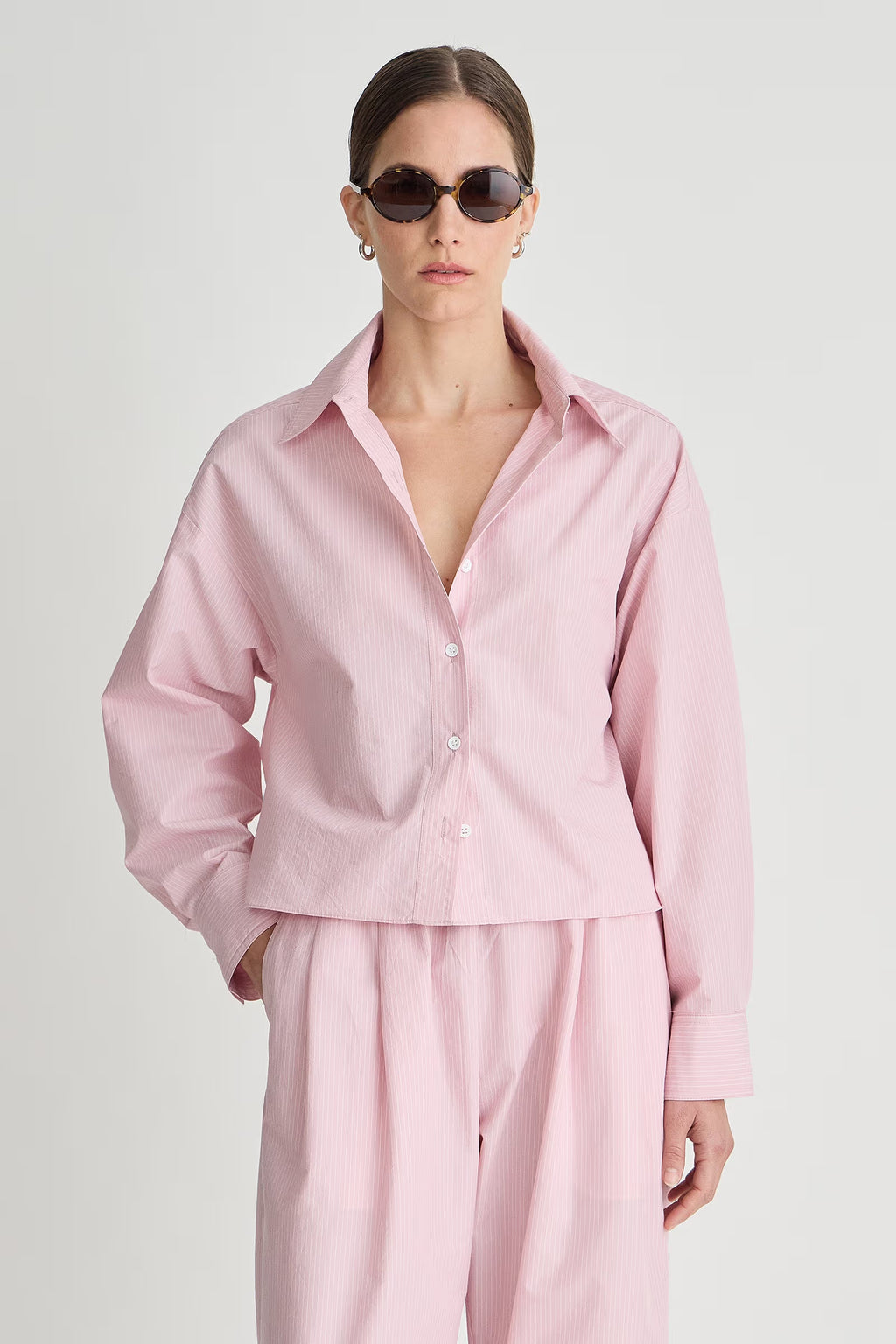 Cropped Isolde Button Down Shirt