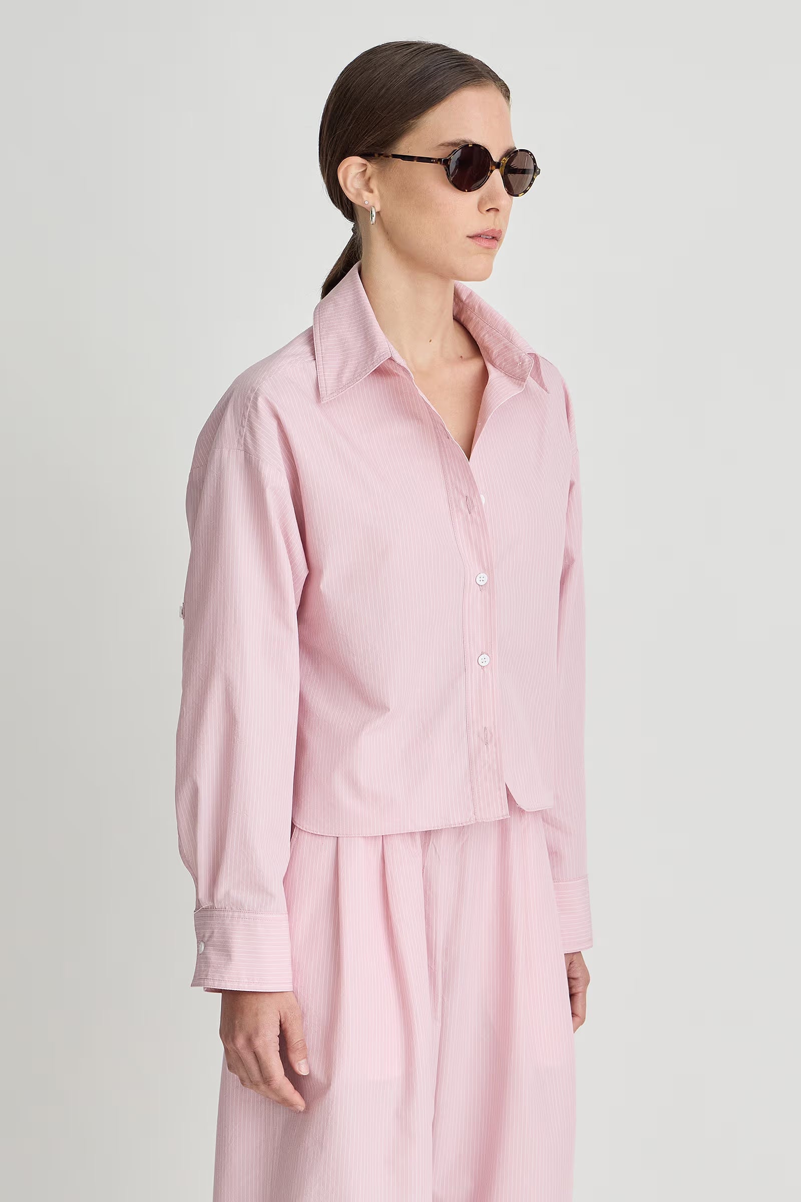 Cropped Isolde Button Down Shirt