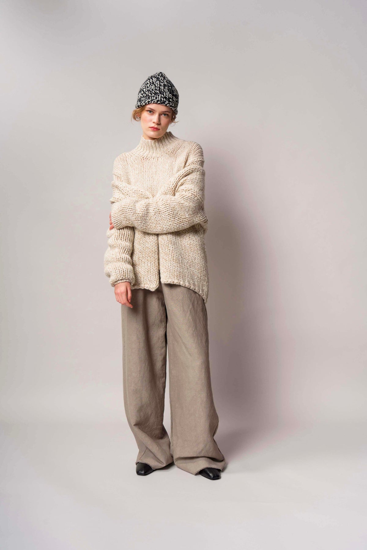 Cashmere Chunky Hat in Marled Yarn