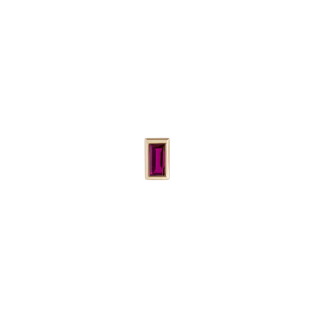 9ct YG Mini Bezel  Baguette Stud