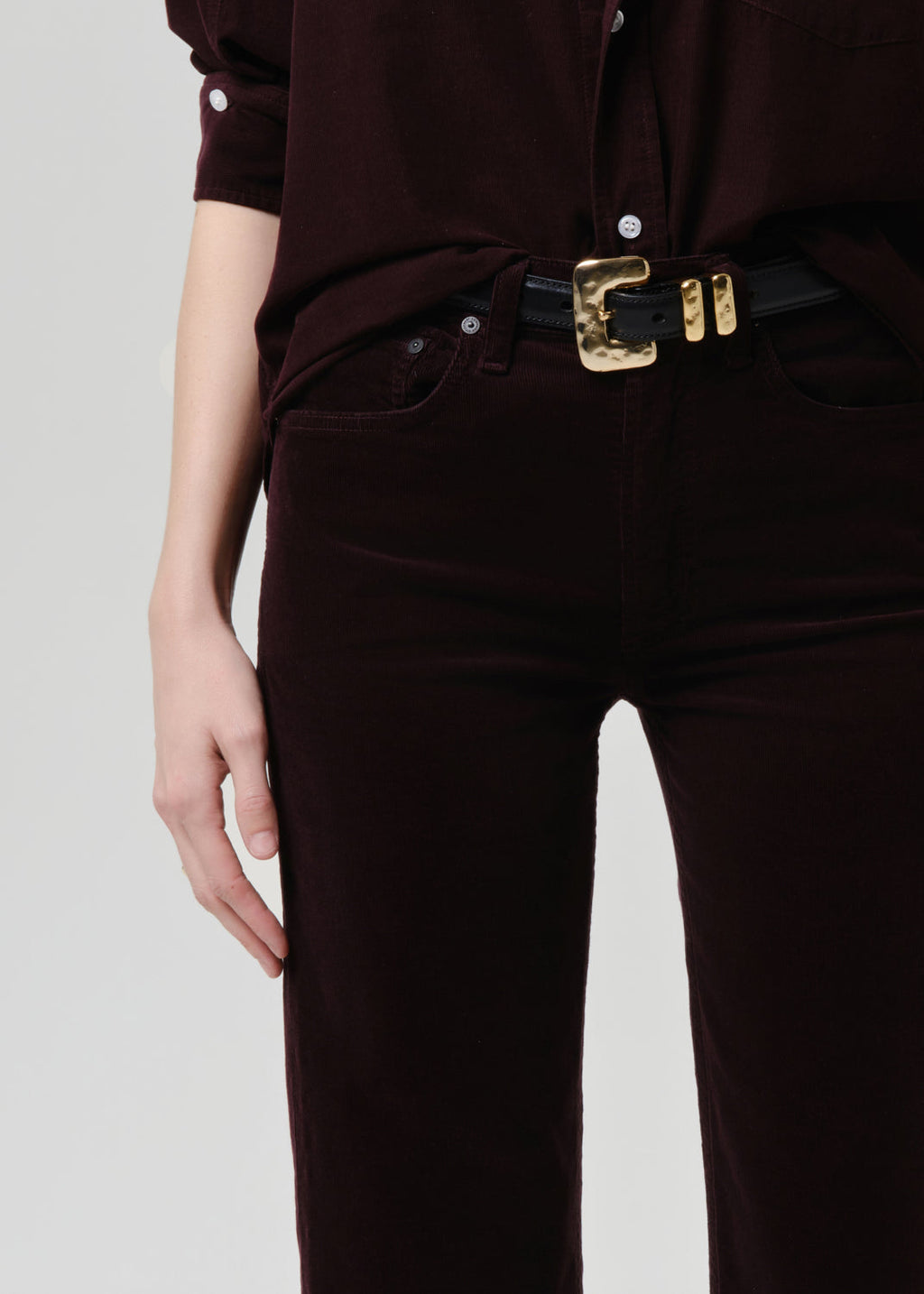 Palma Straight Corduroy Eggplant