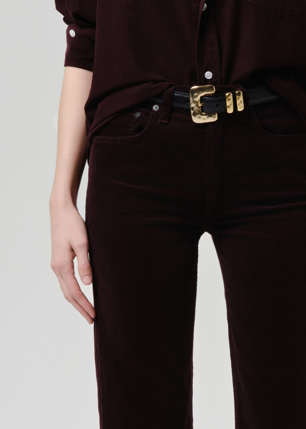 Palma Straight Corduroy Eggplant