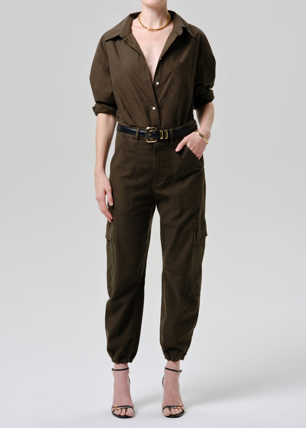 Ceila Bubble Hem Moss