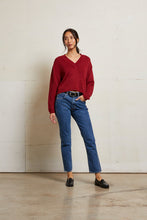 Load image into Gallery viewer, Addie Cotton Oversized V-Neck Sweater - Maple
