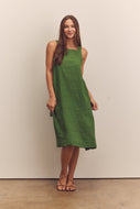 Back Tie Strap Dress Green