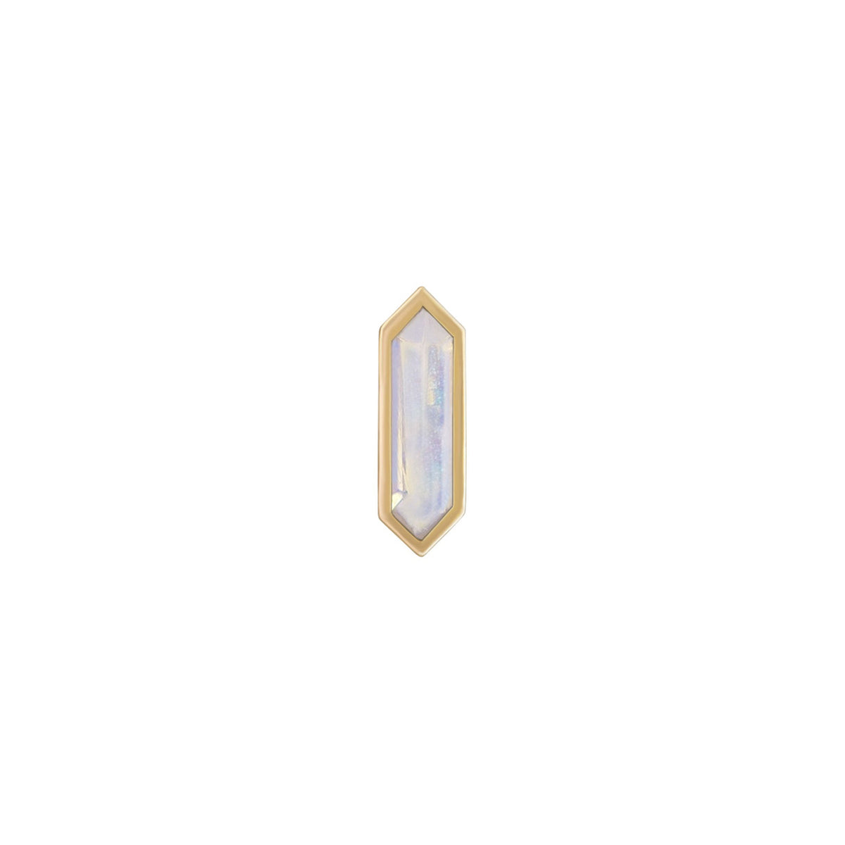 9ct YG Mini Hexa Gemstone Stud - Opal