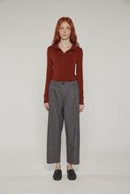 Load image into Gallery viewer, Wool Blend Mini Herringbone Pants - Black/Grey
