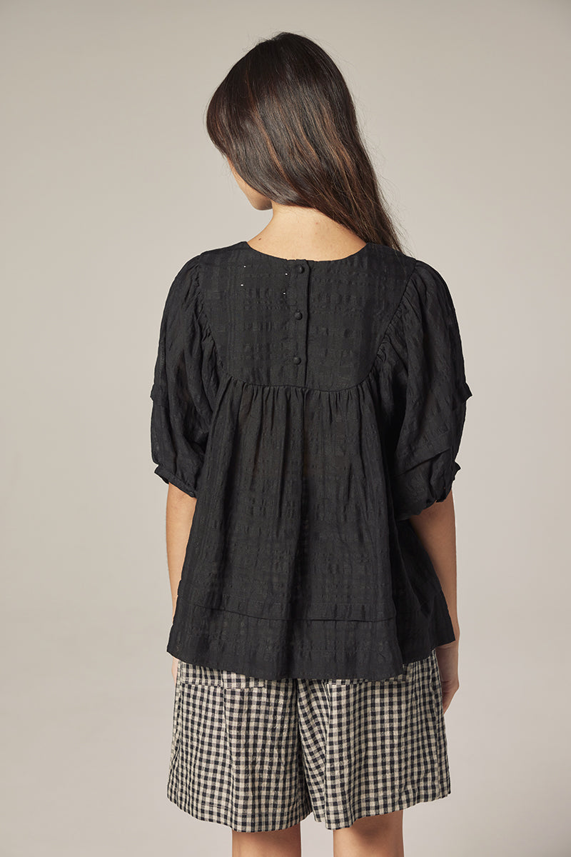 Puff Sleeve Yoke Top