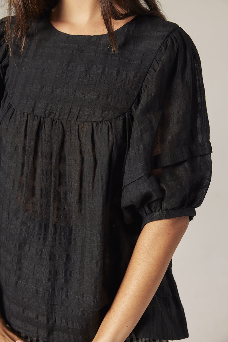 Puff Sleeve Yoke Top