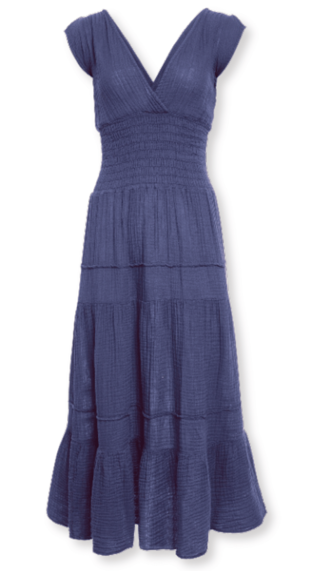 Smocked Dress - Navy