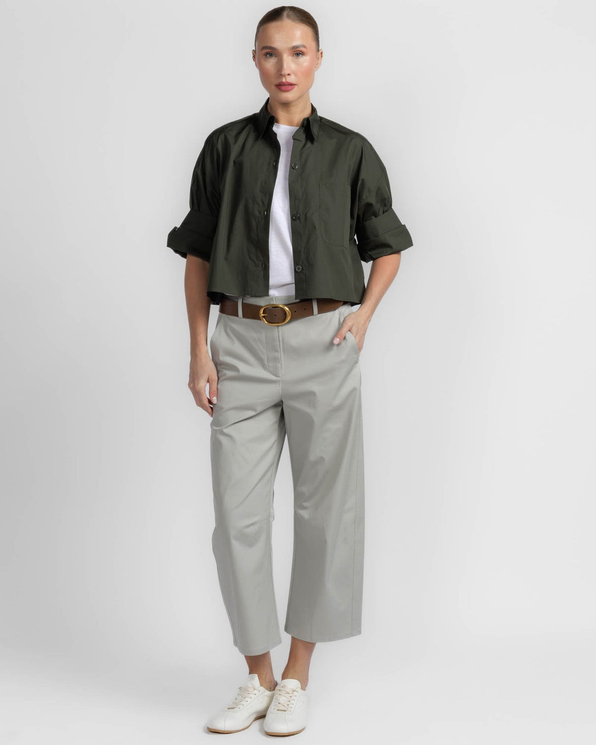 Slouchy BF Trouser Light Grey