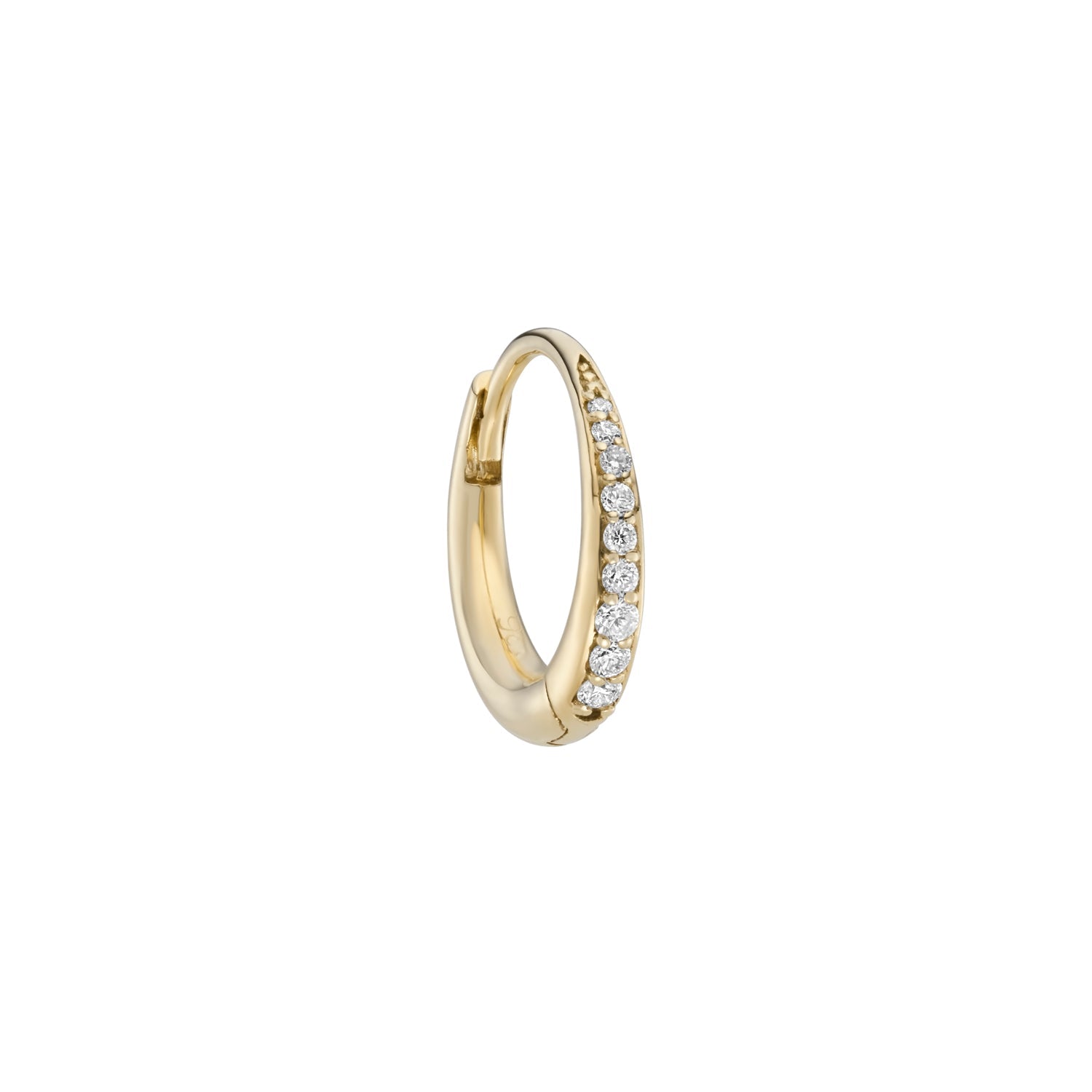 9KT  Diamond Round Dodu Chunky Hoop Mini