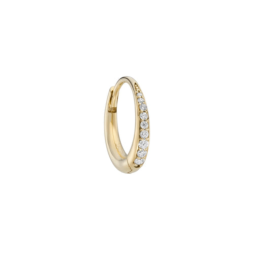 9KT  Diamond Round Dodu Chunky Hoop Mini