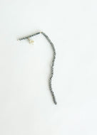 Sparkling Earring Line Silver , Hematite - SINGLE