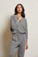 Lennon Fleece Shrunken Raglan Sweatshirt - Dark Heather Grey