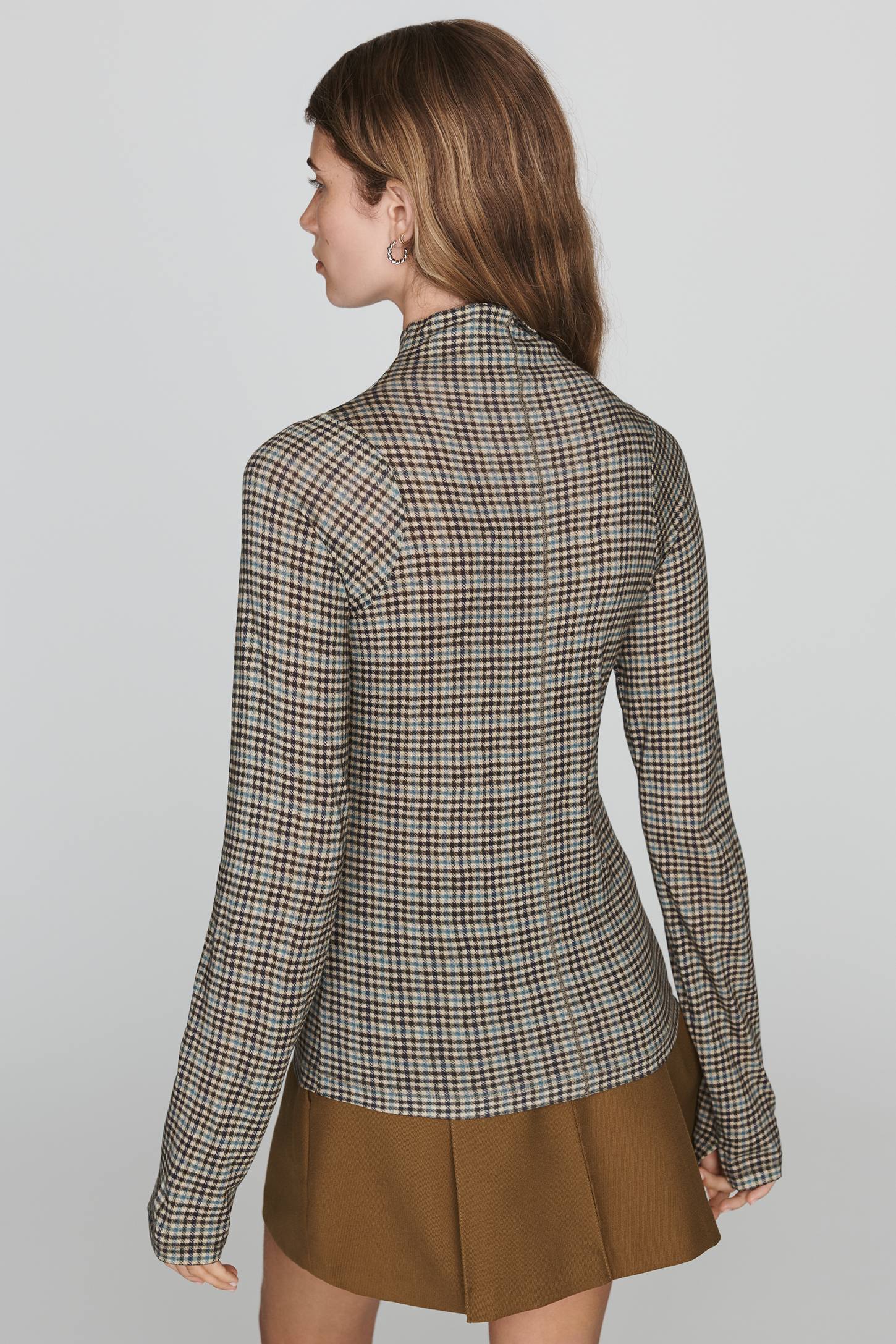 Shaw Tneck Tee Green Mini Check