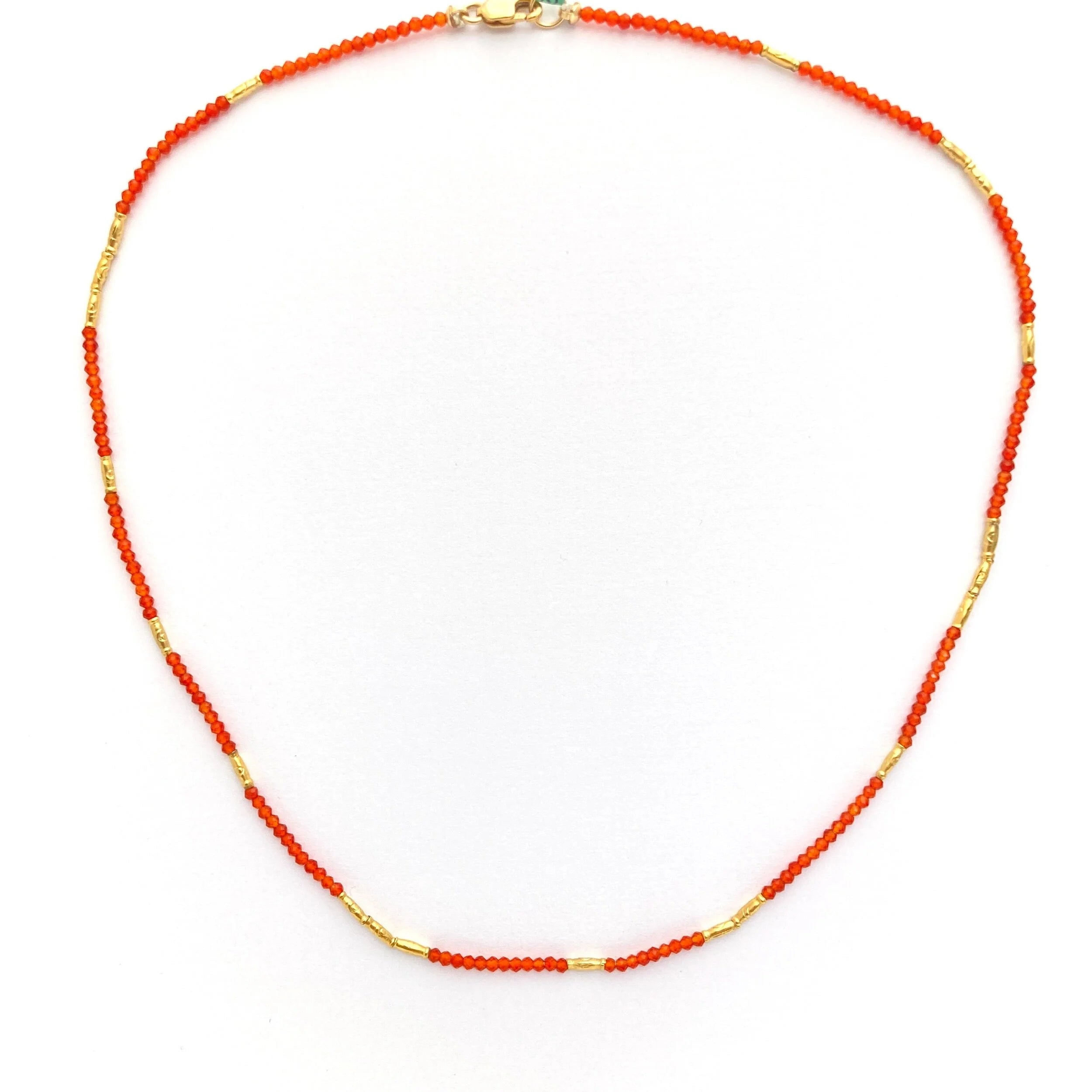 Bead Necklace Carnelian/Gold