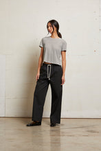Load image into Gallery viewer, Harley Cotton Short Sleeve Boxy Crew Tee - Ivory/Black Stripe
