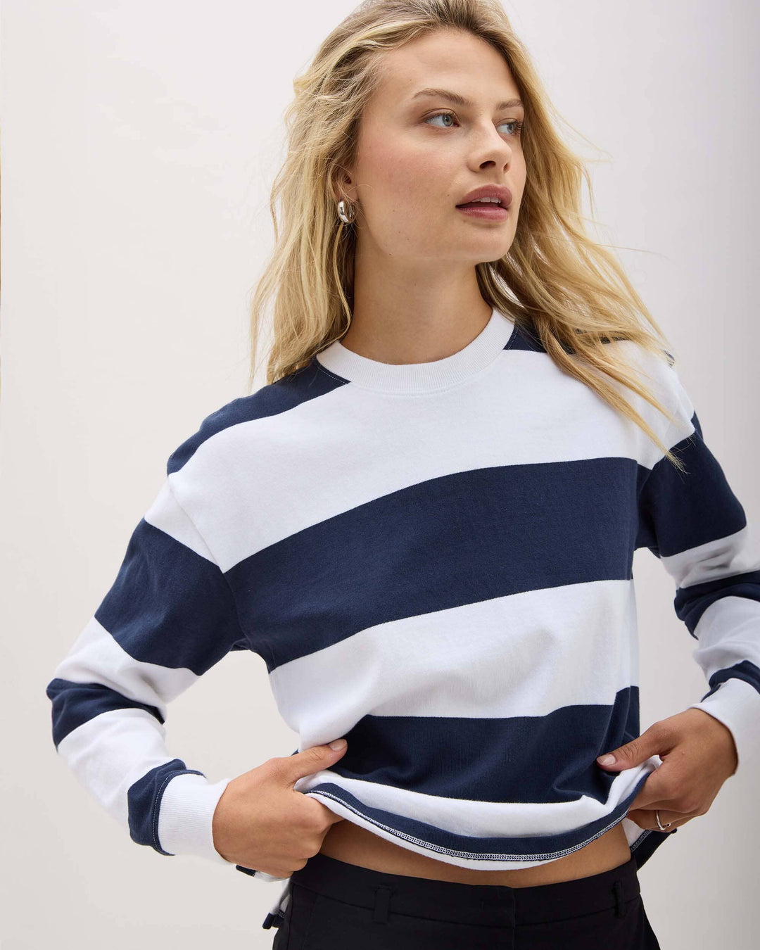 Rugby Stripe Pullover Blue