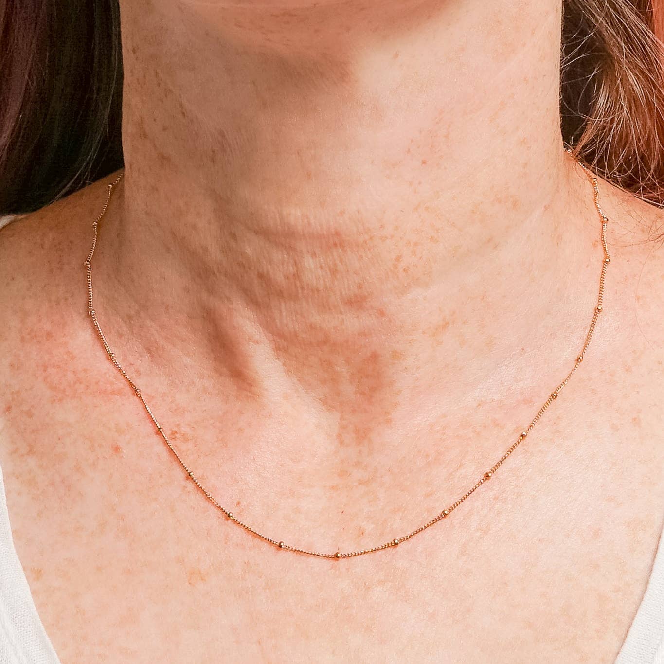 Satellite Beaded Chain Necklace - 14k Goldfill